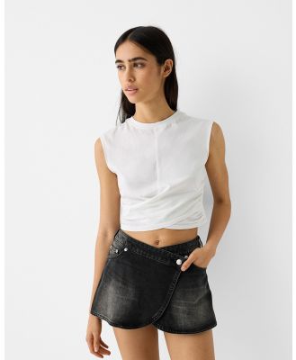 Bershka - Denim Skort - Jeans (Black) Denim Skort