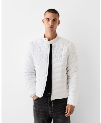 Bershka - Lightweight Puffer Jacket - Coats & Jackets (White) Lightweight Puffer Jacket