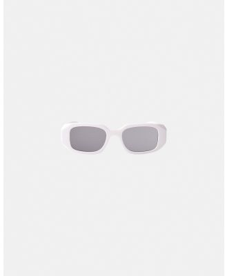 Bershka - Rectangular Sunglasses - Sunglasses (White) Rectangular Sunglasses
