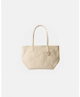 Bershka - Shopper Bag With Heart Charm - Bags (Beige) Shopper Bag With Heart Charm