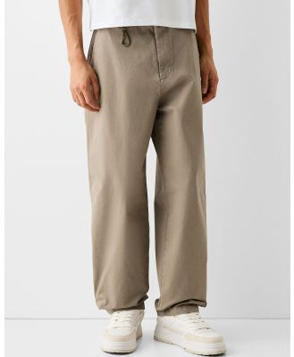 Bershka - Skater fit Pants With Lobster Clasp - Pants (Camel) Skater-fit Pants With Lobster Clasp