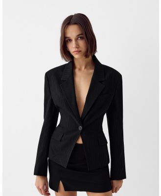 Bershka - Tailored Blazer - Coats & Jackets (Black) Tailored Blazer
