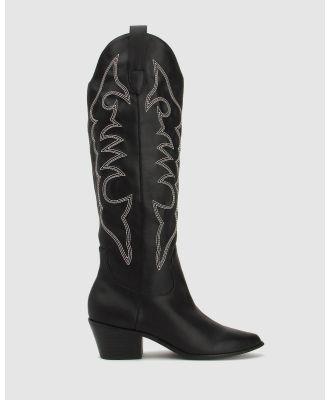 Betts - Brittany Knee High Western Boots - Knee-High Boots (Black) Brittany Knee High Western Boots