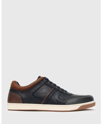 Betts - Dakota Keith Lace up Leather Sneakers - Lifestyle Sneakers (Navy) Dakota Keith Lace-up Leather Sneakers