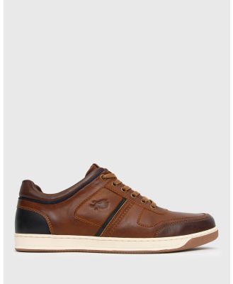 Betts - Dakota Keith Lace up Leather Sneakers - Lifestyle Sneakers (Tan) Dakota Keith Lace-up Leather Sneakers