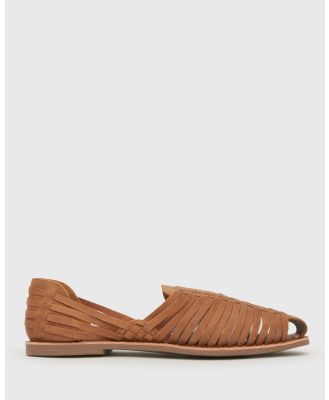 Betts - Dakota Maverick Slip On Leather Huarache Sandals - Casual Shoes (Tan) Dakota Maverick Slip On Leather Huarache Sandals