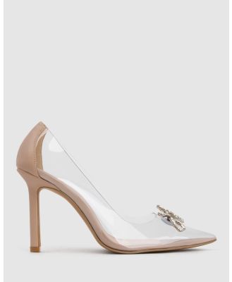 Betts - Kat Pointed Toe Bow Pumps - All Pumps (Nude) Kat Pointed Toe Bow Pumps