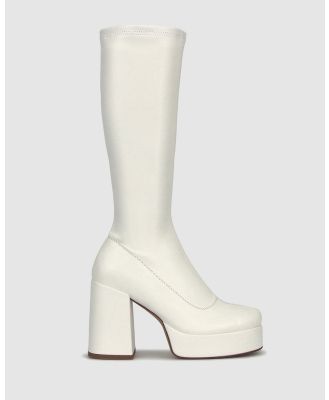 Betts - Preach Tall Platform Sock Boots - Heels (White) Preach Tall Platform Sock Boots