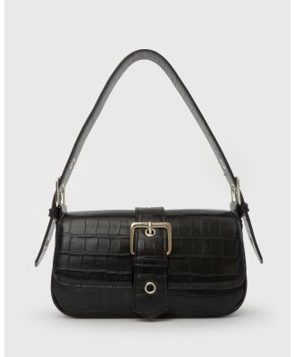 Betts - Savoy Top Handle Buckle Detail Handbag - Handbags (Black Croc) Savoy Top Handle Buckle Detail Handbag