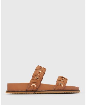 Betts - Tuvalu Braided Leather Footbed Slides - Casual Shoes (Tan) Tuvalu Braided Leather Footbed Slides
