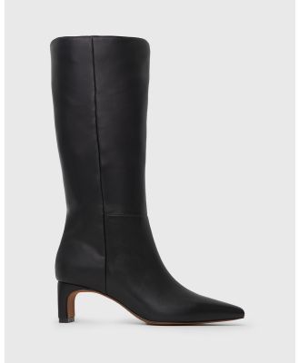 Betts - Zia Pull on Pointed Toe Boots - Knee-High Boots (Black) Zia Pull on Pointed Toe Boots