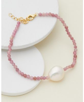 Bianc - Flora Bracelet - Jewellery (Gold Plated Sterling Silver, Pink Tourmaline & Freshwater Pearl) Flora Bracelet