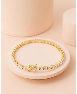 Bianc - Large Tennis Bracelet - Jewellery (Gold) Large Tennis Bracelet