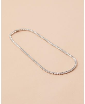 Bianc - Large Tennis Necklace - Jewellery (Silver) Large Tennis Necklace