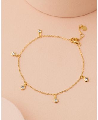 Bianc - Scattered CZ Bezel Drop Bracelet - Jewellery (Gold) Scattered CZ Bezel Drop Bracelet
