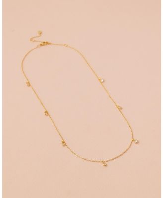 Bianc - Scattered CZ Bezel Drop Necklace - Jewellery (Gold) Scattered CZ Bezel Drop Necklace