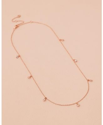 Bianc - Scattered CZ Bezel Drop Necklace - Jewellery (Rose Gold) Scattered CZ Bezel Drop Necklace