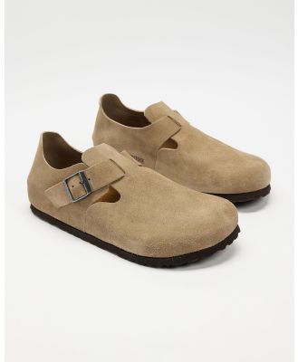 Birkenstock - London Suede Leather Regular   Unisex - Casual Shoes (Taupe) London Suede Leather Regular - Unisex