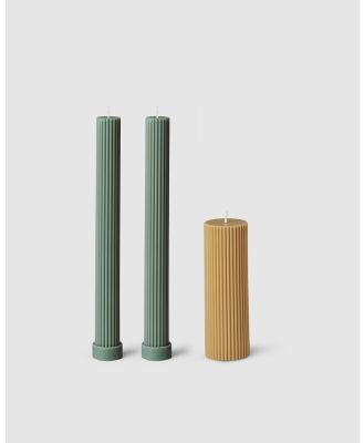 Black Blaze - Column Pillar Candle Combo - Home (Eucalyptus Duo + Honey Wide) Column Pillar Candle Combo