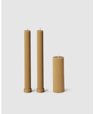 Black Blaze - Column Pillar Candle Combo - Home (Honey Duo + Honey Wide) Column Pillar Candle Combo