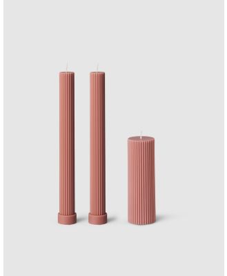 Black Blaze - Column Pillar Candle Combo - Home (Peach Duo + Peach Wide) Column Pillar Candle Combo