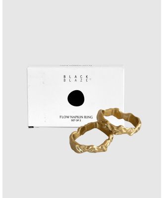 Black Blaze - Flow Napkin Ring Set - Home (Brass) Flow Napkin Ring Set