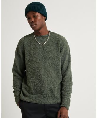 Black Noise White Rain - Nap Textured Knit - Jumpers & Cardigans (GREEN) Nap Textured Knit