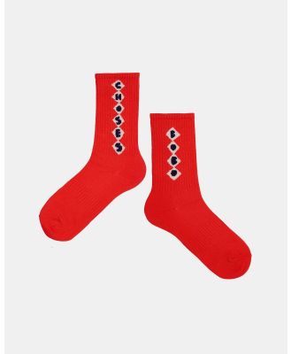 Bobo Choses - Diamonds Long Socks   Babies Teens - Crew Socks (Red) Diamonds Long Socks - Babies-Teens