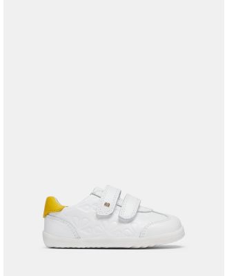 Bobux - Step Up Sprite Embossed - Flats (White/Yellow) Step Up Sprite Embossed