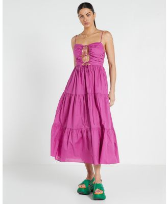 Bohemian Traders - Halter Tie Midi Dress - Dresses (Plum) Halter Tie Midi Dress
