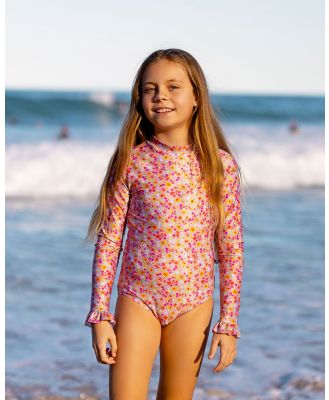 Bon + Co - Ziggy Long Sleeve 1 Piece with frill - One-Piece / Swimsuit (Purple) Ziggy Long Sleeve 1 Piece with frill