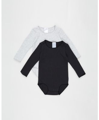 Bonds Baby - Wonderbodies Long Sleeve Bodysuit 2 Pack   Babies - Bodysuits (Black Grey) Wonderbodies Long Sleeve Bodysuit 2 Pack - Babies