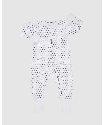 Bonds Baby - Wondercool Zip Wondersuit - Longsleeve Rompers (Sunshine Baby White) Wondercool Zip Wondersuit