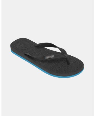 Boomerangz Footwear - Men's Black Blue Thongs with arch support and 2 x interchangeable straps - All thongs (Black/Blue, Grey, Blue) Men's Black-Blue Thongs with arch support and 2 x interchangeable straps