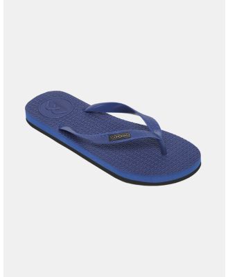 Boomerangz Footwear - Men's Navy Black Thongs with arch support and 2 x interchangeable straps - All thongs (Navy/Black, Lilac, Black) Men's Navy-Black Thongs with arch support and 2 x interchangeable straps