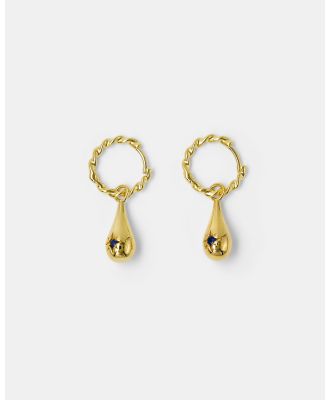 Brie Leon - 925 Tear Drop Twist Sleeper Earrings - Jewellery (Gold) 925 Tear Drop Twist Sleeper Earrings