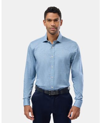 Brooksfield - Circle Motif Slim Fit Shirt - Shirts & Polos (Blue) Circle Motif Slim Fit Shirt