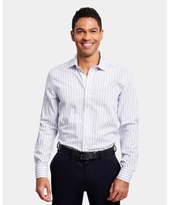 Brooksfield - Stripe Slim Fit Dress Shirt - Shirts & Polos (Blue) Stripe Slim Fit Dress Shirt