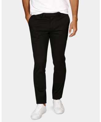 Brooksfield - Tapered Stewart Tailored Chinos - Pants (Black) Tapered Stewart Tailored Chinos