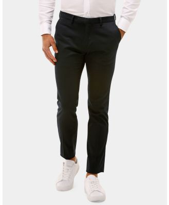 Brooksfield - Tapered Stewart Tailored Chinos - Pants (Navy) Tapered Stewart Tailored Chinos