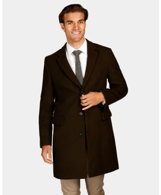 Brooksfield - Wool Blend Overcoat - Coats & Jackets (Khaki) Wool Blend Overcoat