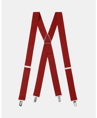 Buckle - Plain 35mm X Back Braces - Suspenders (Red) Plain 35mm X Back Braces