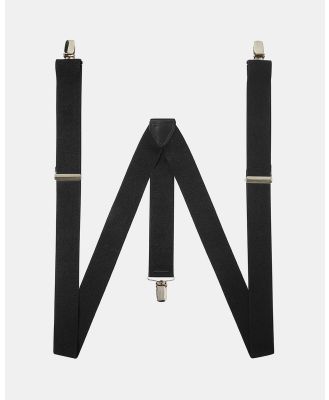 Buckle - Plain 35mm Y Back Braces - Suspenders (Black) Plain 35mm Y Back Braces