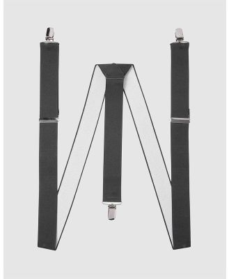 Buckle - Plain 35mm Y Back Braces - Suspenders (Grey) Plain 35mm Y Back Braces