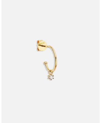 By Charlotte - 14k Gold Sweet Droplet Diamond Single Hoop - Jewellery (Gold) 14k Gold Sweet Droplet Diamond Single Hoop