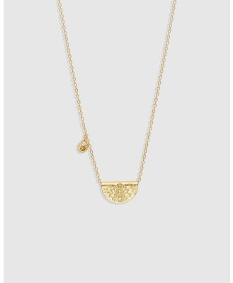 By Charlotte - Gold Lotus November Birthstone Necklace - Jewellery (Gold) Gold Lotus November Birthstone Necklace