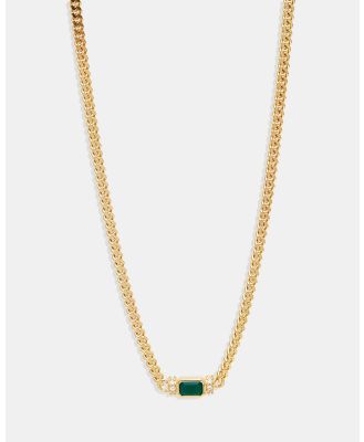 By Charlotte - Gold Strength Within Green Onyx Curb Choker - Jewellery (Gold) Gold Strength Within Green Onyx Curb Choker