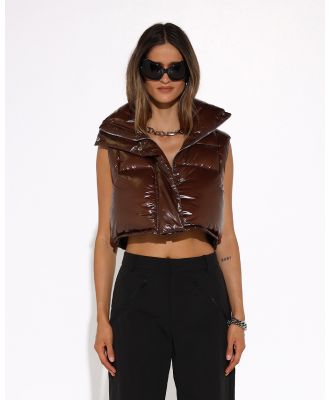 BY.DYLN - Shae Cropped Vest - Coats & Jackets ( Choc) Shae Cropped Vest