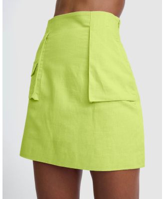 BY JOHNNY. - Pocket Mini Skirt - Skirts (Sunny Lime) Pocket Mini Skirt