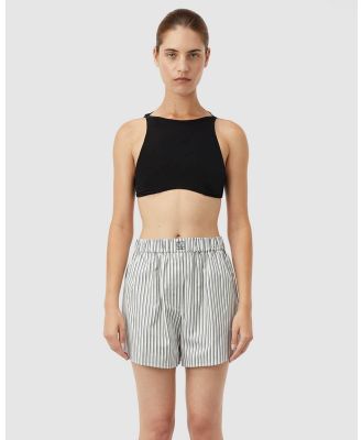 C&M CAMILLA AND MARC - Elsing Striped Shorts - High-Waisted (Cream) Elsing Striped Shorts